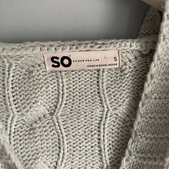 Y2K Bella Swan Grey Cableknit Zip up Cardigsn Sweater size Small - Picture 6 of 7